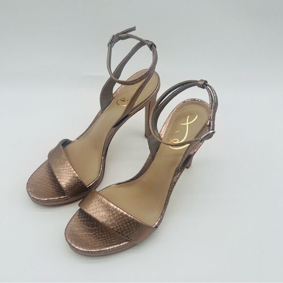 Sam Edelman | Jade Sandals | Snake Print | Rose Gold | Size 7.5 - Picture 5 of 10